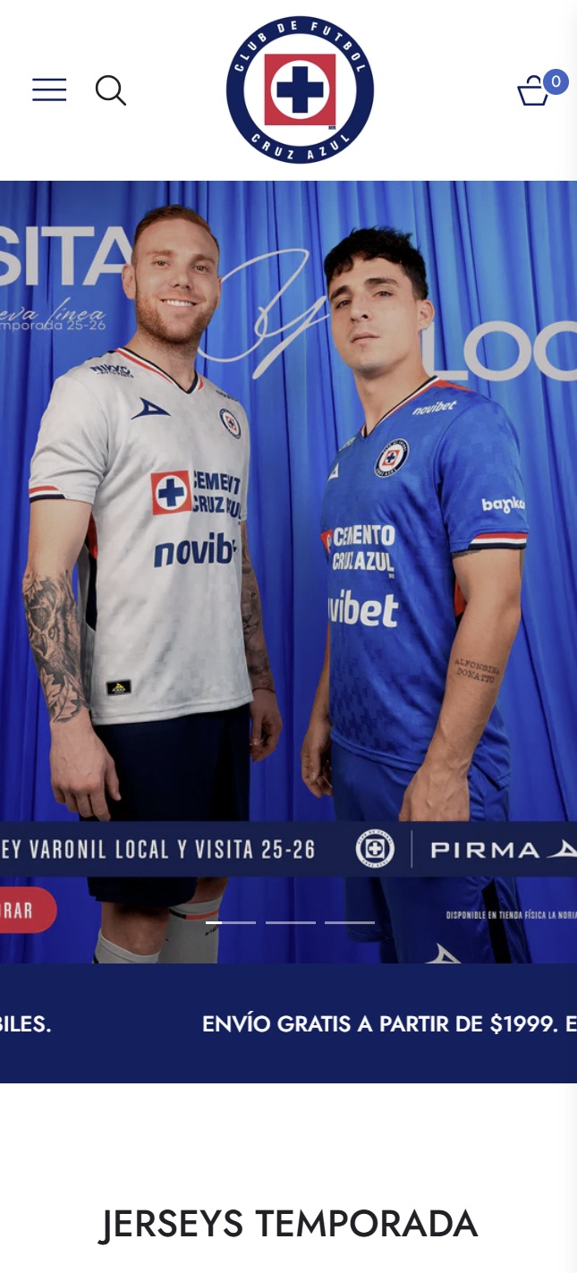 Cruz Azul website preview